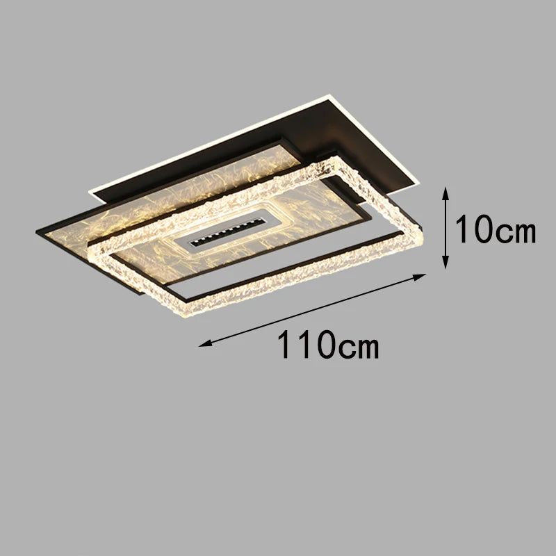 Nordic Crystal LED Ceiling Light – Modern Dimmable Flush Mount for Living Room & Bedroom