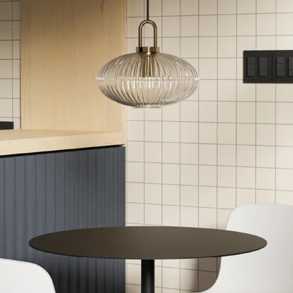 Inès Ribbed Glass Ridge Pendant