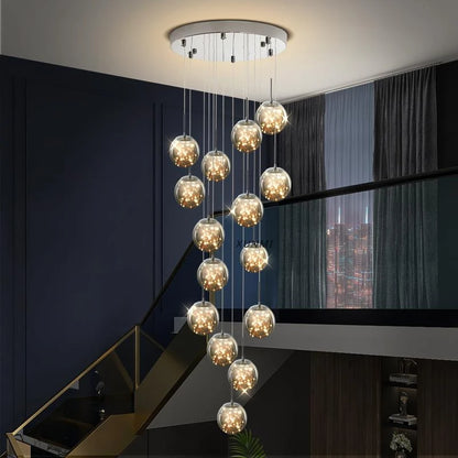Adèle Starry Sky LED Staircase Pendant Chandelier