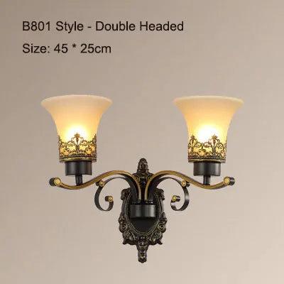 Sophie Retro Dual Head Frosted Glass Wall Lamp E27 Nordic Light