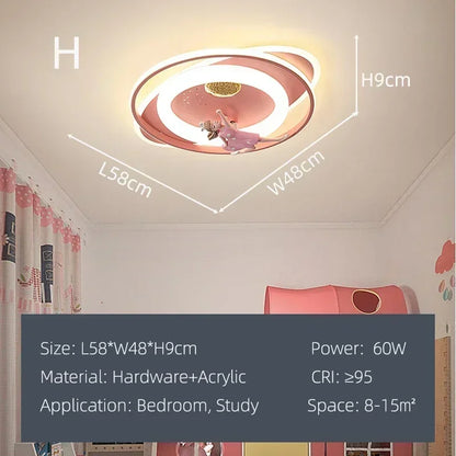 Amélie Astronaut Rocket LED Ceiling Light Kids Room Dimmable