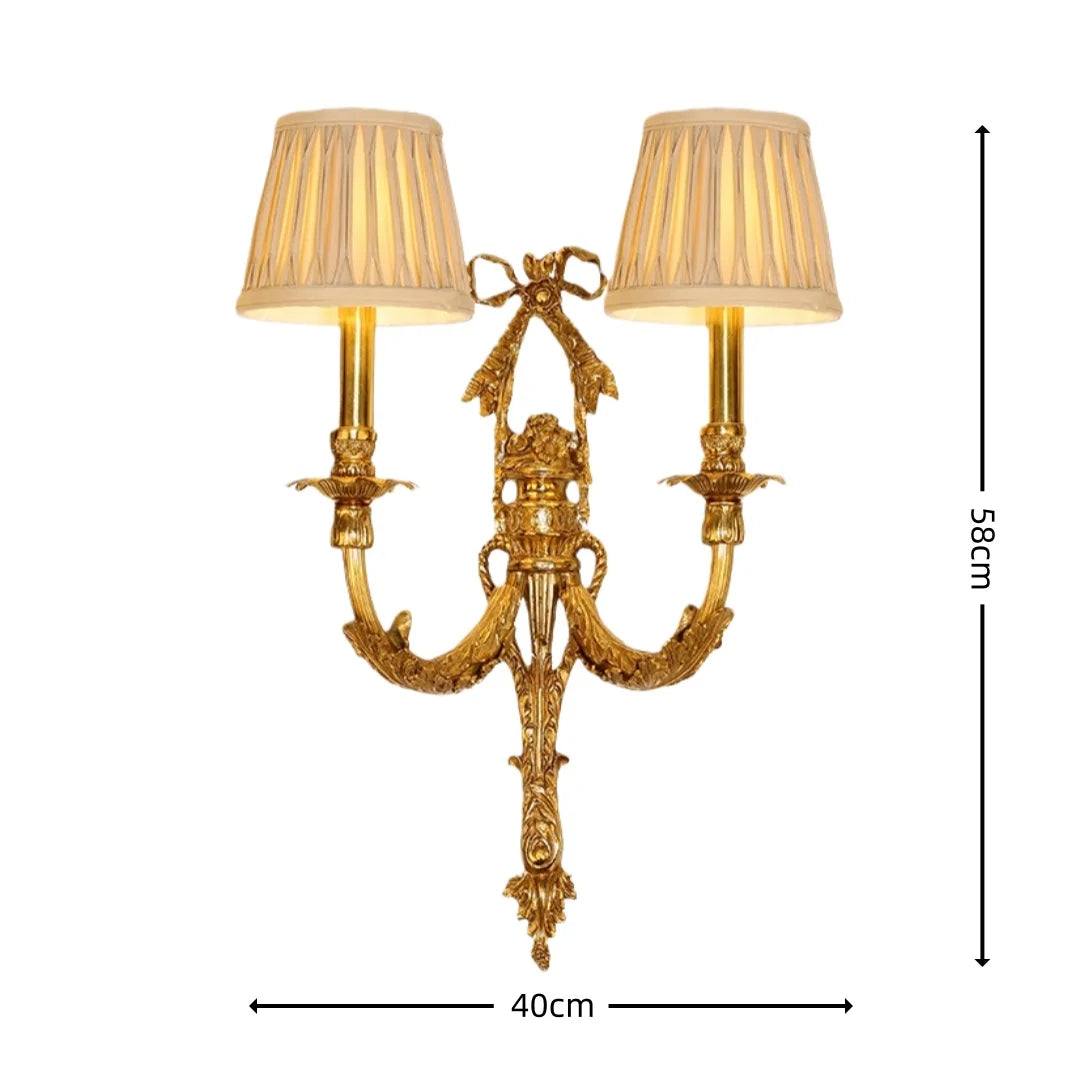 Camille Retro French Brass Crystal LED Wall Lamp Bedroom Accent