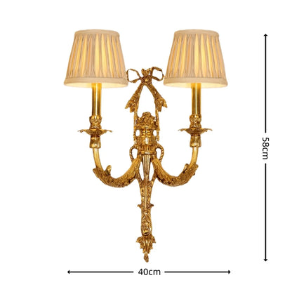 Camille Retro French Brass Crystal LED Wall Lamp Bedroom Accent