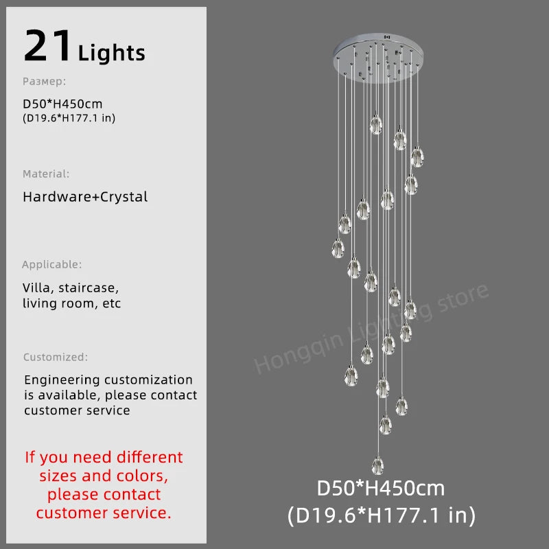 Sophie Crystal Nordic Staircase Pendant Chandelier