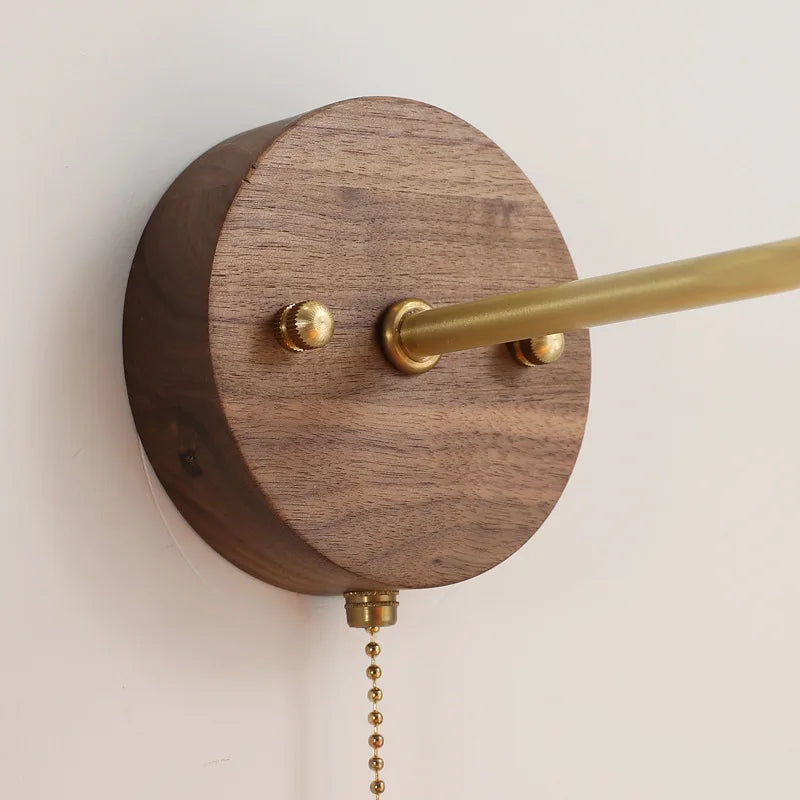 Camille Adjustable Fabric Wall Lamp with Copper Arm