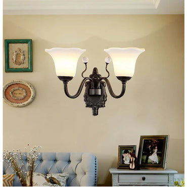 Sophie Retro Dual Head Frosted Glass Wall Lamp E27 Nordic Light