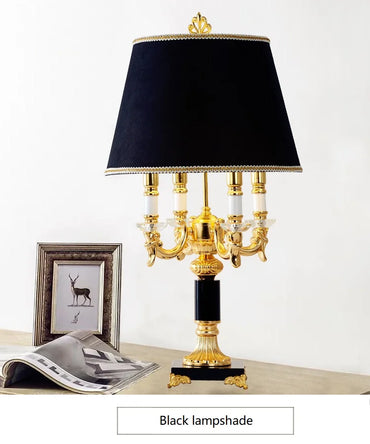 Élysée Luxury Black & Gold Crystal Table Lamp