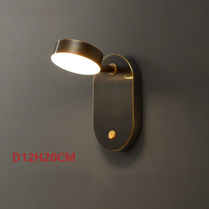 Camille Full Copper Rotating E27 Wall Reading Lamp With Switch