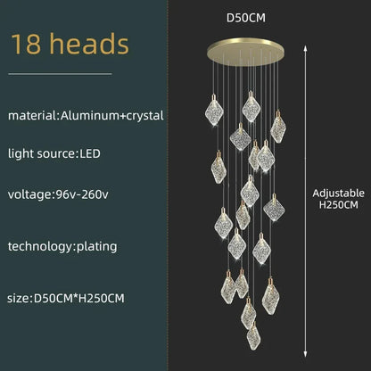 Isabelle Luxury Crystal LED Ceiling Chandelier
