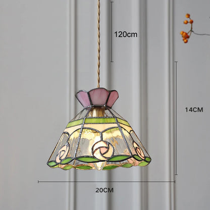 Camille Retro Colorful Glass Pendant Chandelier E27 Light