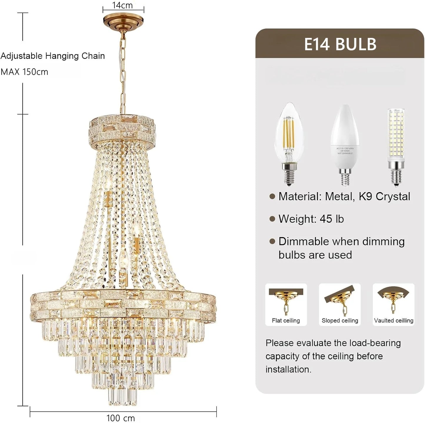 Luxury Circular Crystal Pendant Chandelier for Dining and Living Room