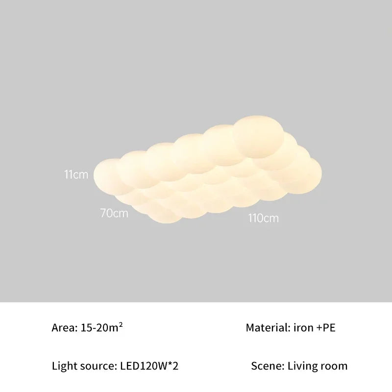 Amélie Bubble Cream LED Ceiling Light Full Spectrum Eye Care