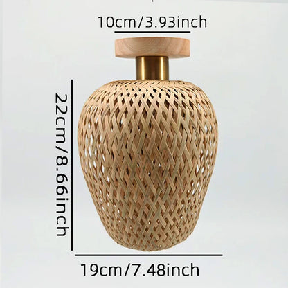 Élise Rural Bamboo Lantern Pendant Light E27 Ceiling Wicker Lamp