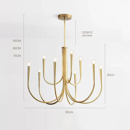 American Retro Iron Chandelier for Living Room and Restaurant