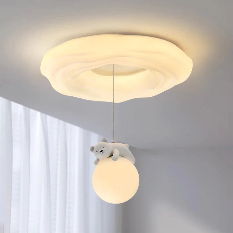 Amélie White Bear Cloud LED Ceiling Light Kids Room Dimmable