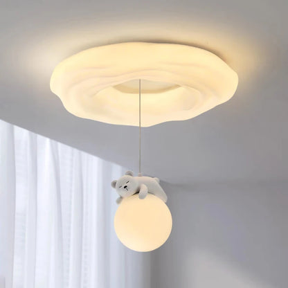 Amélie White Bear Cloud LED Ceiling Light Kids Room Dimmable