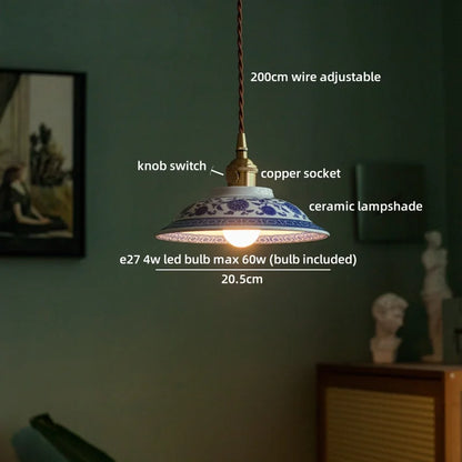 Isabelle Ceramic Pendant Light Japanese Vintage Style