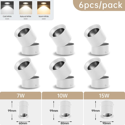 Camille Foldable LED Rotatable Ceiling Spotlight 3-Color Modern