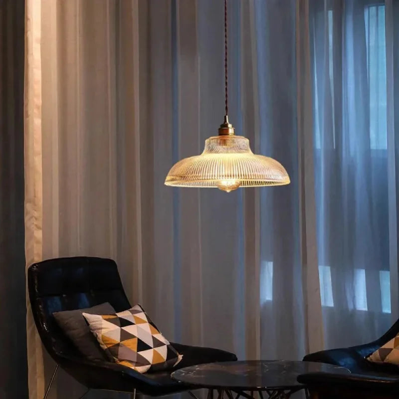 Seraphina Linden Glow Ribbed Pendant Light
