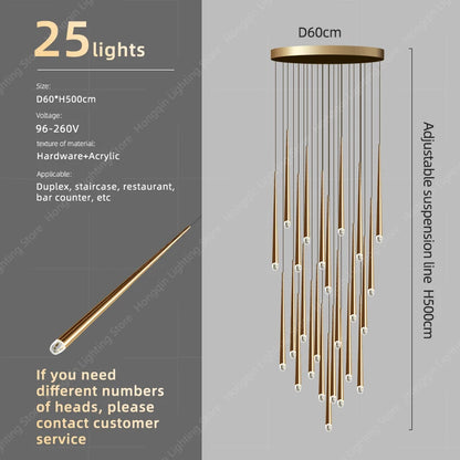 Clémence Modern High Ceiling Staircase Chandelier