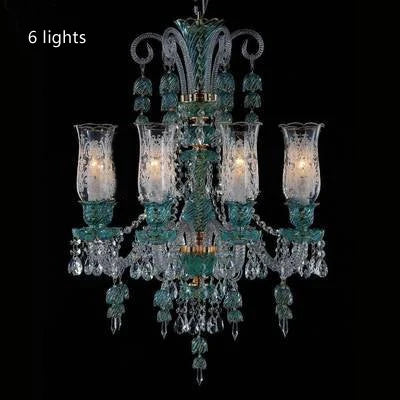 Long Clear Glass Chandelier for Living Room and Study Room