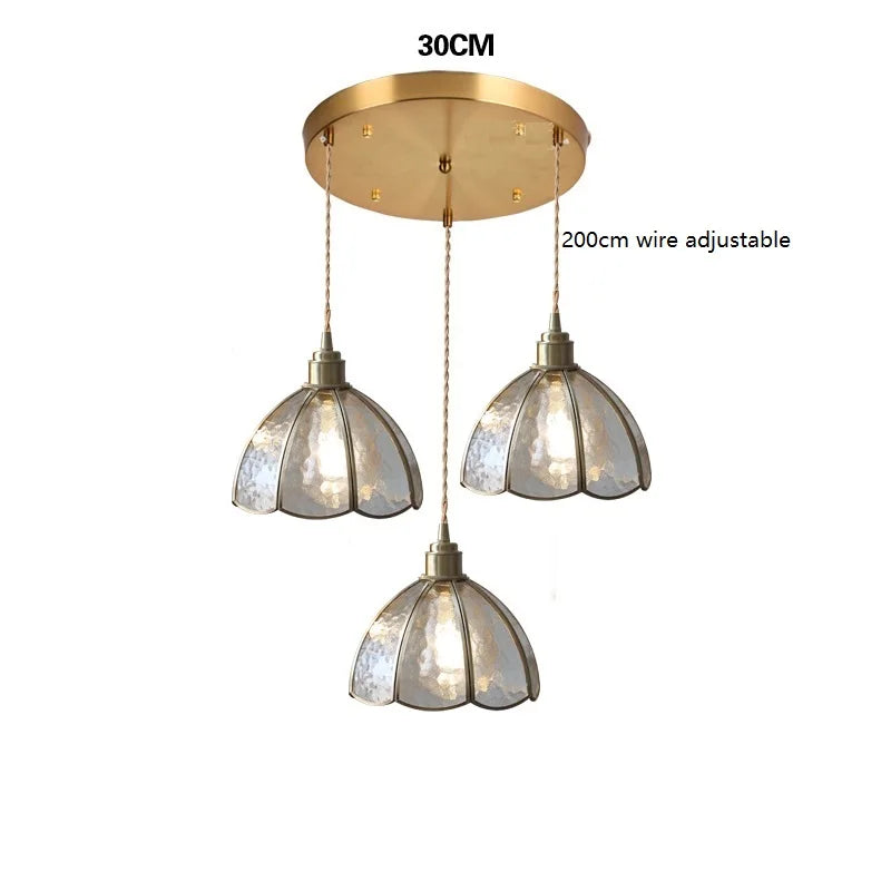 Camille Copper Glass Pendant Light Vintage Style
