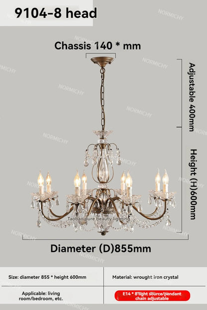 Camille French Crystal Candle Flush Mount Luxury Chandelier