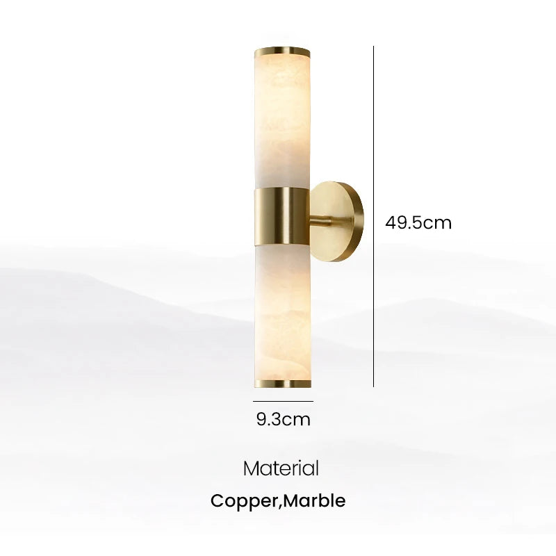 Elise Modern Marble Alabaster Wall Sconce Luxury Bedroom Light