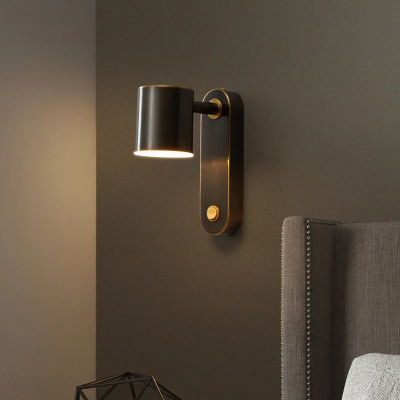Camille Full Copper Rotating E27 Wall Reading Lamp With Switch