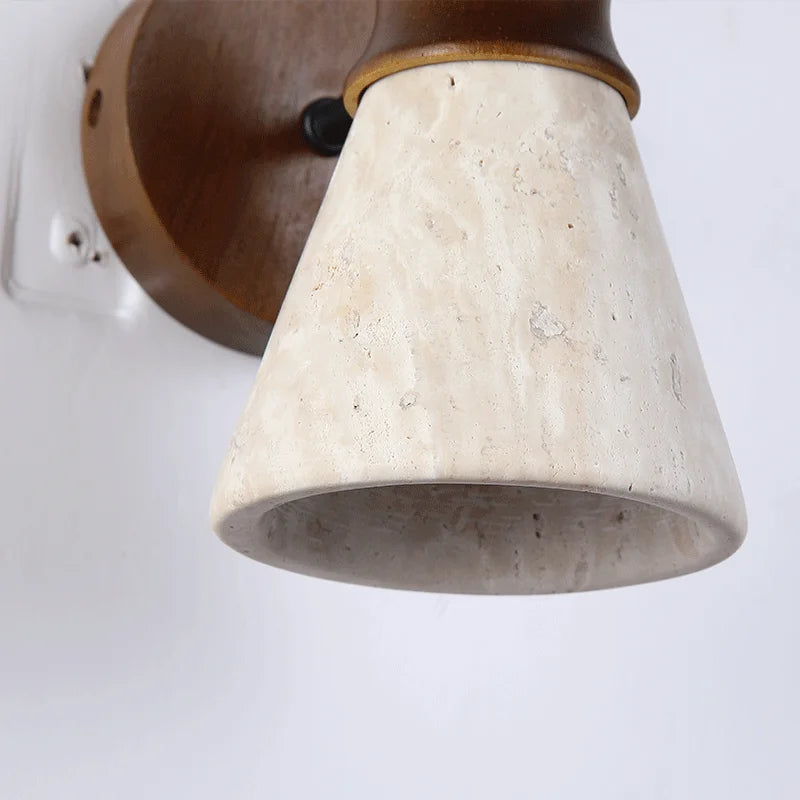 Élodie Travertine Stone Wall Lamp Nordic Bedroom Sconce