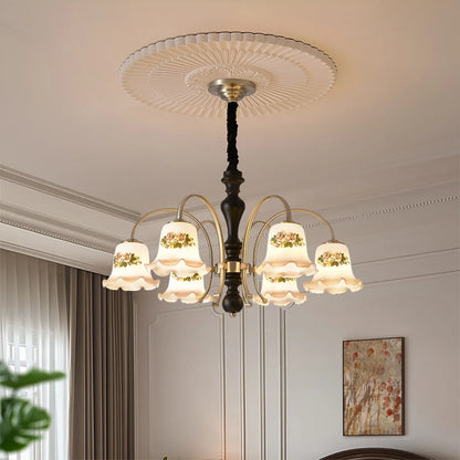 Camille French Cream Wood Luxury Chain Pendant Light