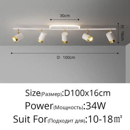 Élise Modern Black & White LED Ceiling Spotlight Lamp