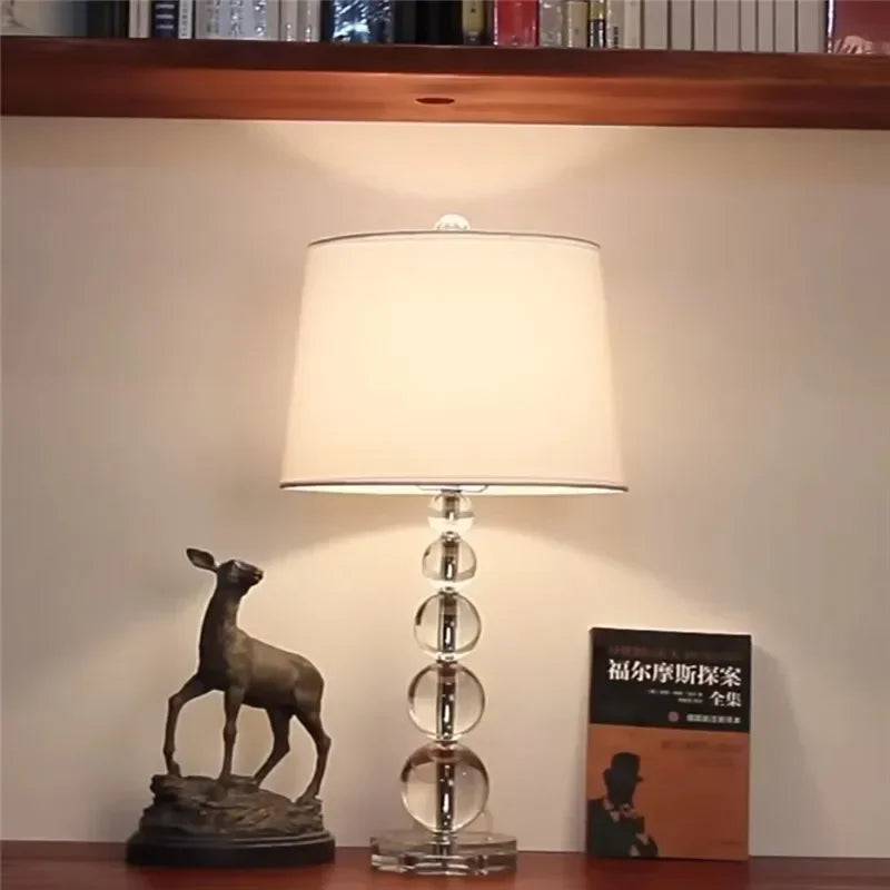 Lunara Crystal Accent Fabric Table Lamp