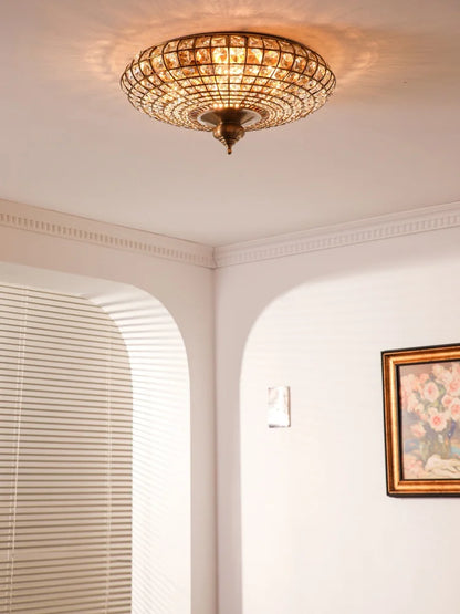 Élise Vintage Crystal Copper Ceiling Light Gold 5-Light
