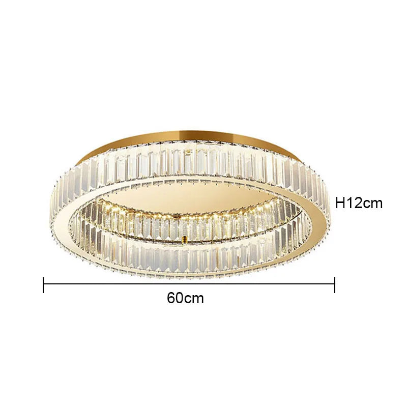 Juliette Modern Gold Crystal Round Ceiling Chandelier LED