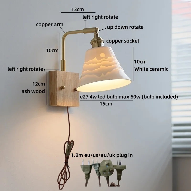 Amélie Vintage Ceramic Flower Wall Light