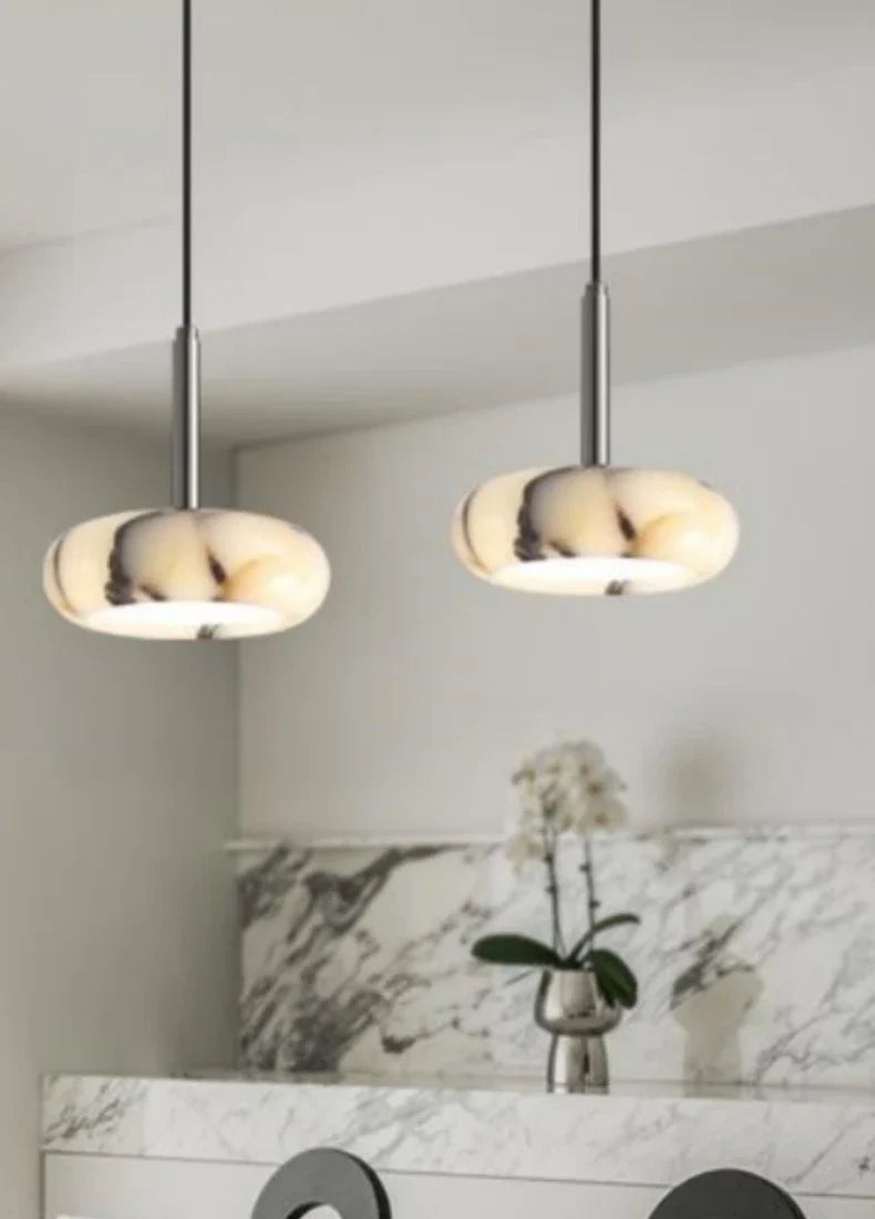 Élise Eclipse Mini Marble Disc Pendant Lamp
