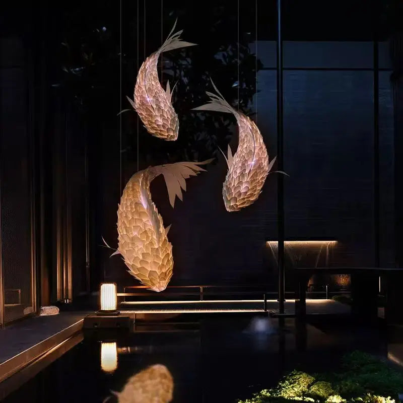 Decorative Fish Shaped Chandelier Pendant Light for Restaurant & Cafe Interiors