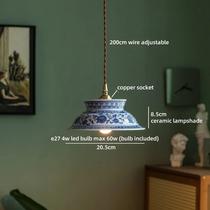 Isabelle Ceramic Pendant Light Japanese Vintage Style