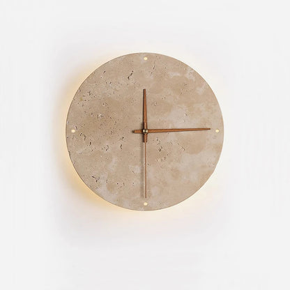 Chloé Travertine Circular Wall Lamp clock Wabi Sabi Sconce Light