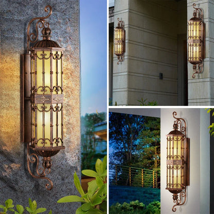 Camille Retro Gold Waterproof Aluminum LED Outdoor Wall Lamp E27