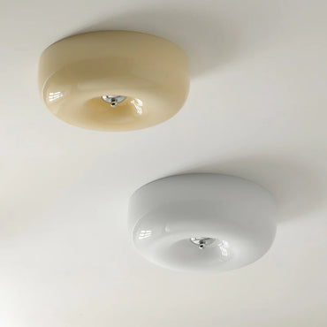 Camille French Beige Glass Downlight Ceiling Lamp Aisle Bedroom