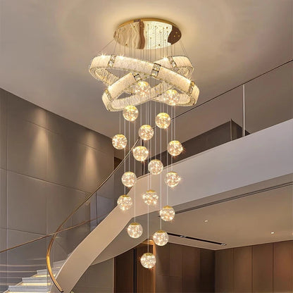 Élodie Crystal Staircase LED Chandelier Pendant Light