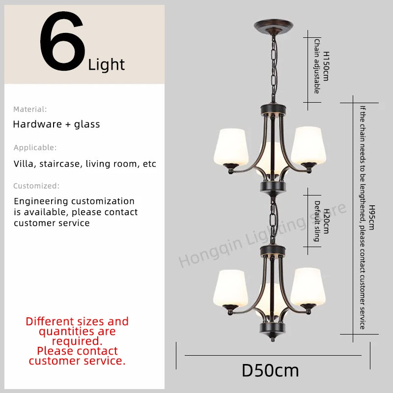 Isabelle Nordic Glass Stair Pendant Chandelier