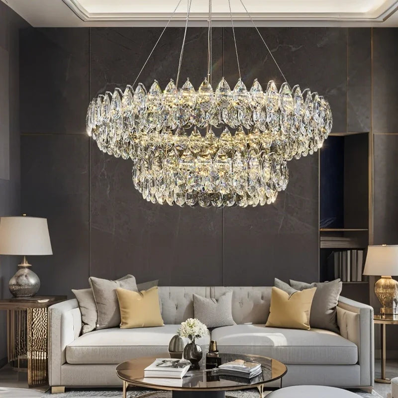 Geneviève Crystal Halo LED Pendant Chandelier