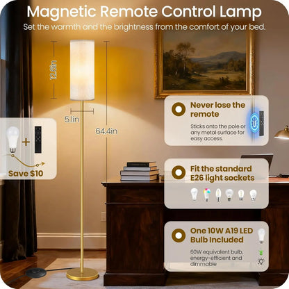 Sophie Modern Dimmable Dual Floor Lamp Set with Remote LED Standing Light