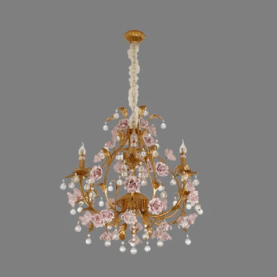 Sophie Multicolor Floral Crystal LED Chandelier Dining Room Light
