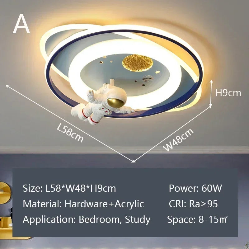 Amélie Astronaut Rocket LED Ceiling Light Kids Room Dimmable