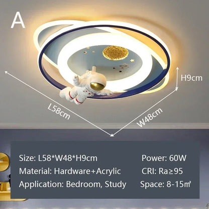 Amélie Astronaut Rocket LED Ceiling Light Kids Room Dimmable