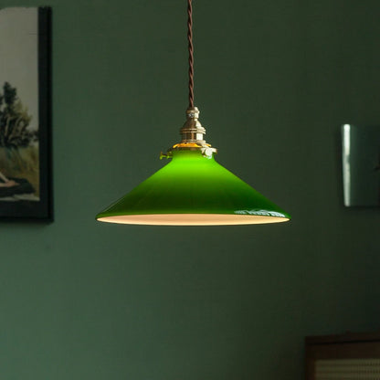 Amélie Vintage Green Glass Pendant Light
